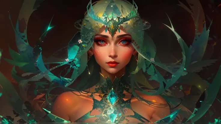 perfect symmetry, mystically beautiful (1girl|ice), photorealistic masterpiece, best quality, RAW color photo, (distant upper body portrait:1.2), dark-shot, (realistic glossy (frosted skin|plastic skin):1.3), skintight silks made of [zinc:ice:15], intricate and abstract details, surreal, screenspace reflections, yellow blonde hair, glossy corduroy effect, ice blossom, in the style of RHADS, art by Ilya Kuvshinov and Rossdraws, by Tom Bagshaw, (Alfonse Mucha:1.2) magnum opus, ornate complicated background, 
BREAK, 
fluorescent crimson lips, (real skin|ice skin), perfect alluring face, huge wide eyes like windows to her soul, Instagram photo of arthurian girl,
