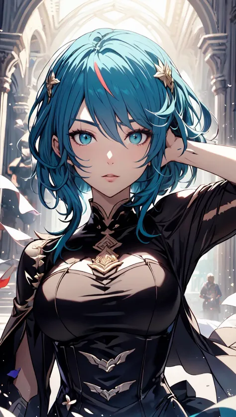 (best quality, masterpiece, perfect face,  highest detailed face)
FireEmblemBylethF, teal hair, blue eyes, outfit-inori,<lora:[LoRa]_Yuzuriha_inori_COS_-_Guilty_Crown_Clothing_(With_multires_noise_version):1>,  ,ultra best quality,highres,8k,vivid colorful,masterpiece:1.2,depth of field,sharpfocus,
<lora:WhiteMarble:0.6>
(high contrast, official art, extreme detailed, highest detailed)  
<lora:FireEmblemBylethF:0.75>