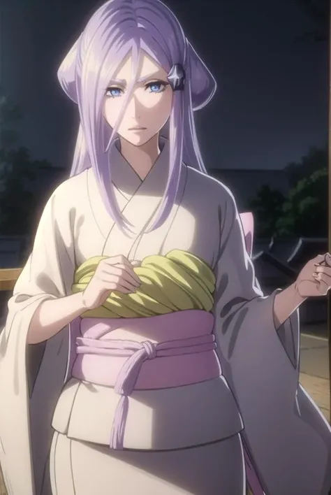sodenoshirayuki, <lyco:sodenoshirayuki-lyco-nochekaiser:1>,
sode no shirayuki, long hair, blue eyes, hair ornament, purple hair, flower, hair flower, light purple hair,
BREAK japanese clothes, kimono, sash, obi,
BREAK outdoors,
BREAK looking at viewer, (cowboy shot:1.5),
BREAK <lyco:GoodHands-beta2:1>, (masterpiece:1.2), best quality, high resolution, unity 8k wallpaper, (illustration:0.8), (beautiful detailed eyes:1.6), extremely detailed face, perfect lighting, extremely detailed CG, (perfect hands, perfect anatomy),