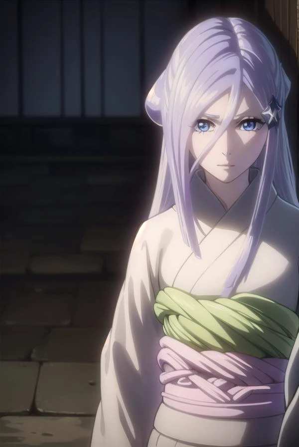 sodenoshirayuki, <lyco:sodenoshirayuki-lyco-nochekaiser:1>,
sode no shirayuki, long hair, blue eyes, hair ornament, purple hair, flower, hair flower, light purple hair,
BREAK japanese clothes, kimono, sash, obi,
BREAK outdoors,
BREAK looking at viewer, (cowboy shot:1.5),
BREAK <lyco:GoodHands-beta2:1>, (masterpiece:1.2), best quality, high resolution, unity 8k wallpaper, (illustration:0.8), (beautiful detailed eyes:1.6), extremely detailed face, perfect lighting, extremely detailed CG, (perfect hands, perfect anatomy),