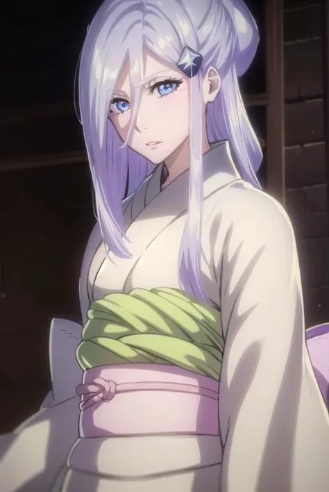 sodenoshirayuki, <lyco:sodenoshirayuki-lyco-nochekaiser:1>,
sode no shirayuki, long hair, blue eyes, hair ornament, purple hair, flower, hair flower, light purple hair,
BREAK japanese clothes, kimono, sash, obi,
BREAK outdoors,
BREAK looking at viewer, (cowboy shot:1.5),
BREAK <lyco:GoodHands-beta2:1>, (masterpiece:1.2), best quality, high resolution, unity 8k wallpaper, (illustration:0.8), (beautiful detailed eyes:1.6), extremely detailed face, perfect lighting, extremely detailed CG, (perfect hands, perfect anatomy),