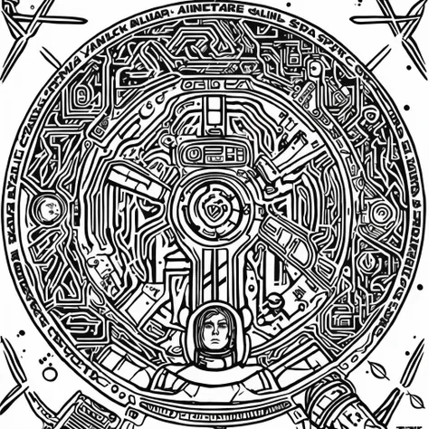 textless, best quality, line art adventure (military space viking:1.2)