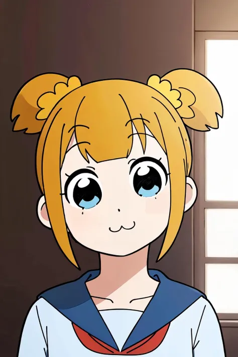 <lora:popteamepic:0.8>, <lora:ARWchildreninterior:1>, childreninterior room, pop team epic,school uniform, blonde shor hair, twintail,
(best quality, masterpiece, RAW photo,ultra-detailed:1.2), <lyco:GoodHands-beta2:1.0>,1girl,solo,looking at viewer, head tilt,