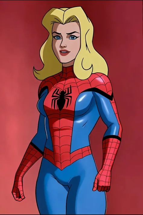 masterpiece, best quality,  <lora:Spider-Man Costume_v1:1> spider-man costume, nomask,  <lora:Felicia Hardy_v1:0.8> felicia hardy, hair over shoulder