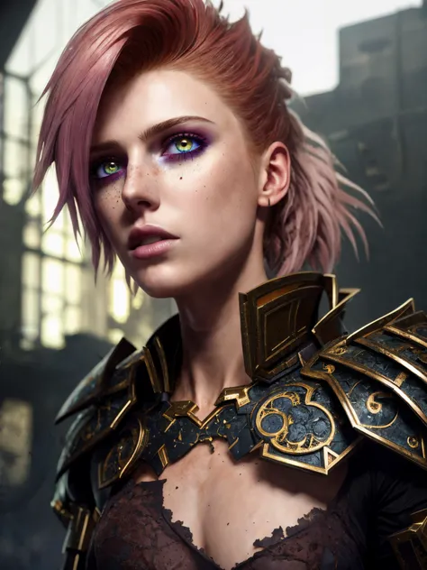 dark and gloomy full body 8k unity render, female teen cyborg, Golden poppy hair, wearing broken battle armor, at cluttered and messy well , action shot, tattered torn shirt, porcelain cracked skin, skin pores, detailed intricate iris, very dark lighting, heavy shadows, detailed, detailed face, (vibrant, photo realistic, realistic, dramatic, dark, sharp focus, 8k)