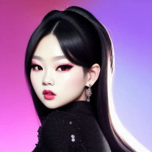 a photo of a asianmodel1, HD-wallpaper-jennie-black-dress-blackpink-black-hair-face-beauty-singer-asian-korean-cute