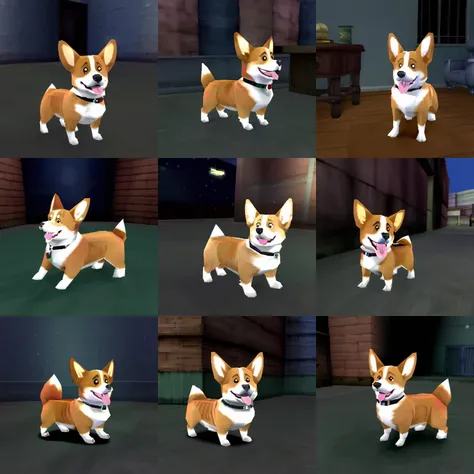 a cute corgi, ps1 style <lora:ps1style:1>
