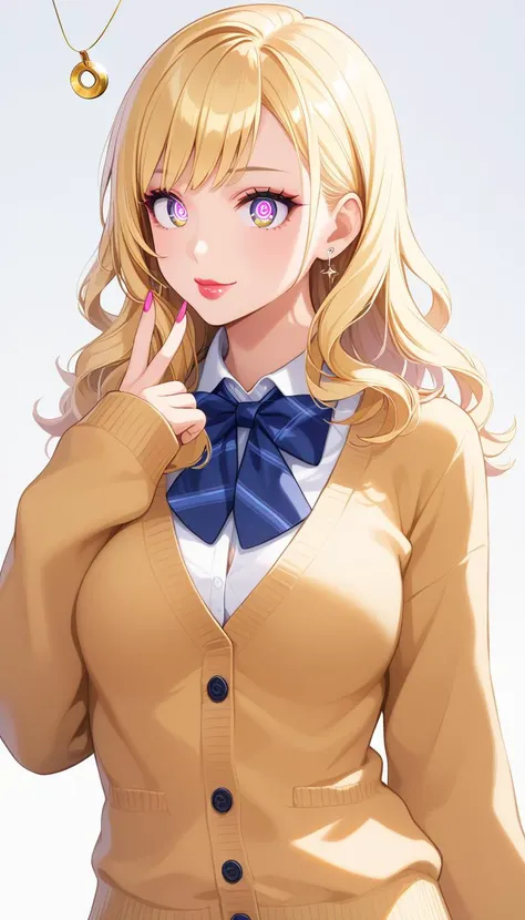 core 9, score 8 up, score 7 up, source anime, high-res image,
cute face, clear skin, shiny hair, ultra detailed eyes,
<lora:gyaru_pony_V1.0:0.6> gyaru, makeup, blonde hair, jewelry, lips, eyelashes,
<lora:oversize cardigan_pony_V1.0:0.7> oversize cardigan, sleeves past wrists,
<lora:crossed_eyes_v2:0.8> cross3d_3y3s, crossed eyes, hypnosis, pendulum,
(masterpiece), best quality, extremely detailed, ultra-detailed, nsfw,
official art, extremely detailed CG unity 8k wallpaper, perfect lighting, cinematic lighting,