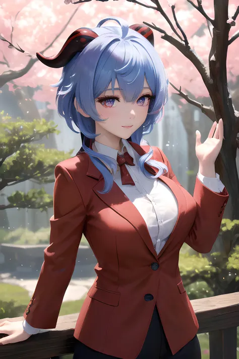 <lora:ganyuGenshinImpact_v10:1>, ganyurnd, (medium breasts), perfact breasts,
masterpiece, best quality, ultra-detailed, beautiful lighting, bangs, (blazer:1.1), red_eyes, perfect eyes, (stars in the eyes)
(Leaning against a tree or other natural feature with one hand up:1.4), (pov:1.1), (smile:0.7), outdoors, spring \(season\)