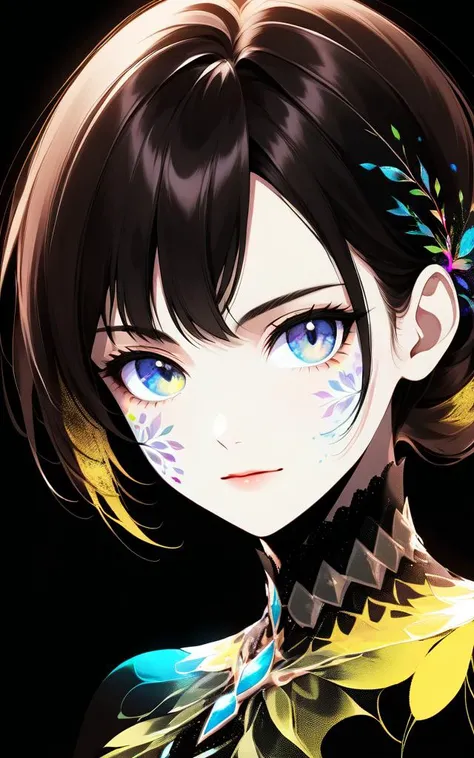 particle style,colorful,1girl,Elegant,Portrait Photogram,detailed gorgeous face,
<lora:好åç±³-xl-particle:0.6>,