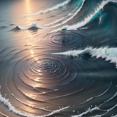 ripples,  wave, water drop, neon,siver, sand,1 1girl,  <lora:ripples:0.5>