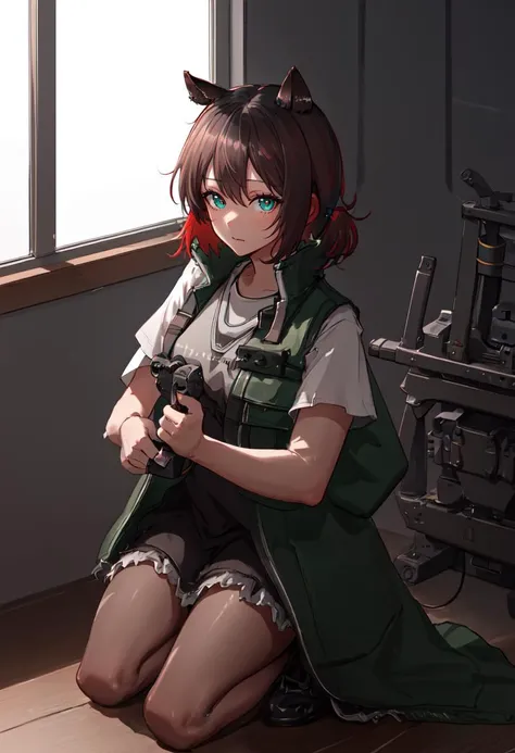 (safe:1.10), best quality, masterpiece, highres, solo, (catapult_arknights:1.10), kneeling, kneeling on one knee, on one knee, cowboy shot, looking at viewer, 23 <lora:catapult_arknights:0.80>