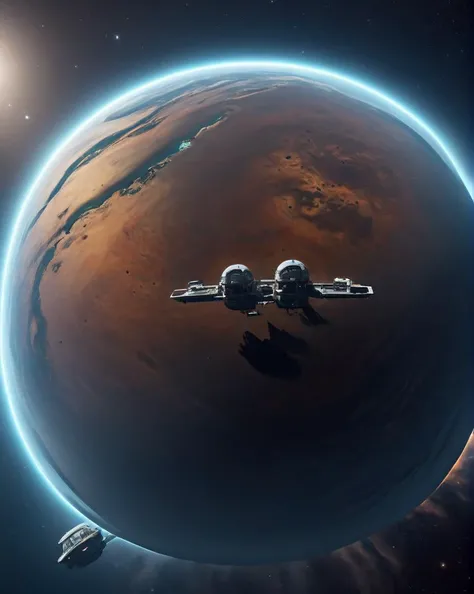 closeup of planets surface, concept art, small floating planet, Hurricane, Wide view, Decopunk, sci-fi, tiny, <lora:small-planet-04:1>