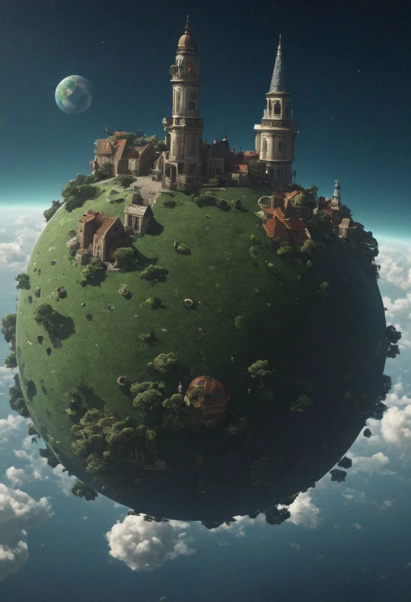 king kais small floating planet with some clock tower,<lora:fpws-03-000009:0.8>,simple background,, (masterpiece, best quality, high quality, highres, ultra-detailed),