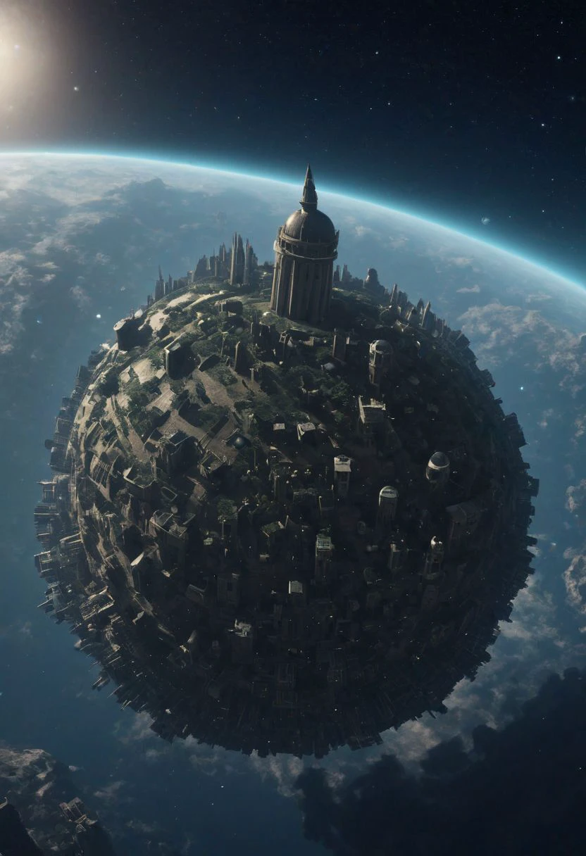 king kais small floating planet with some building,<lora:fpws-03-000009:0.8>,, (masterpiece, best quality, high quality, highres, ultra-detailed),