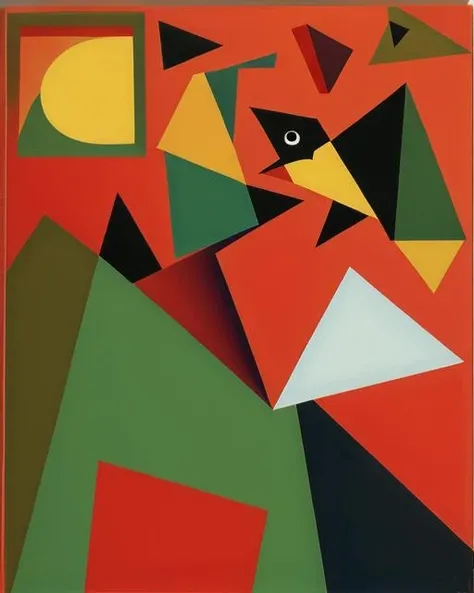 best quality,masterpiece,highly detailed,ultra-detailed,
Scarlet Tanager The male has bright red feathers with black wings and tail, while the female has a duller yellowish-green plumage.
<lora:neg4all_bdsqlsz_V3.5:-1> <lora:Cubism_last:1.75>