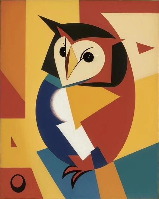 Barn Owl It has light brown and white feathers, a heart-shaped face, and a screeching call.
<lora:neg4all_bdsqlsz_V3.5:-1> <lora:Cubism_last:1.75>
<lora:Oilpaint_last:1>
<lora:Pastels_last:1>