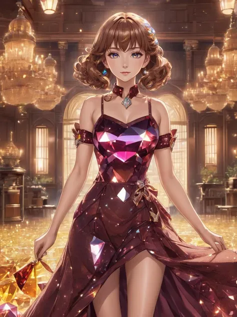 anime artwork beautiful woman wearing a burlesque dress One hand on chin, looking contemplative in City Zero, <lora:xl_burlesque_dress-1.0:0.8> . anime style, key visual, vibrant, studio anime,  highly detailed
