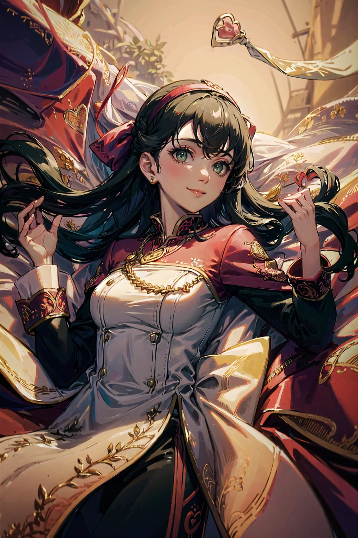 (highly detailed:1.3),
solo, (elegant:1.1), (mesmerizing:1.1), (light smile:1.3), (busy street:1.2), (floating hair:1.3), (lying:1.3), high heels,looking at viewer, (upper body:1.1),
<lora:xyzsanshalwarqameez:0.95>, wearing black xyzsanshalwarqameez, embroidery, (heart print:1.2),
Ultra-detail, (highres:1.1), best quality, (masterpiece:1.3), cinematic lighting,
(highly detailed face and eyes:1.1),
<lora:elie-nvwls-v2-zero:0.75> elie macdowell, green eyes, hairband, hair ribbon