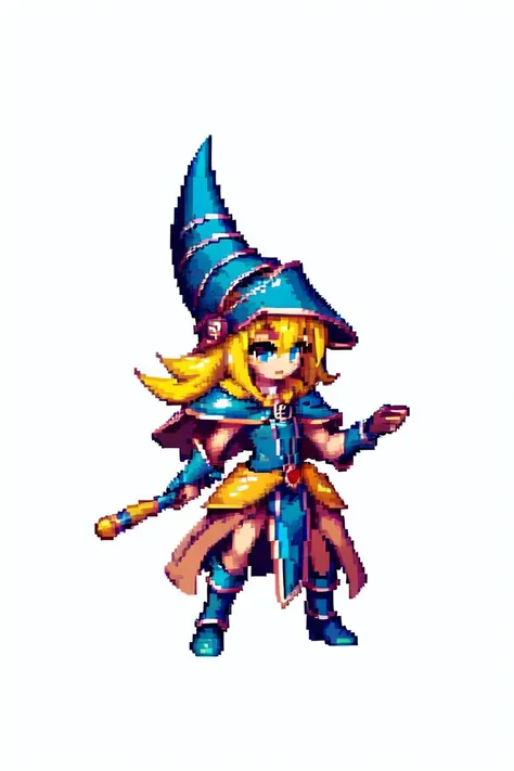 (masterpiece, top quality, best quality), 1girl,dark magician girl,pixel,pixel art,white background, <lora:darkMagicianGirlLora_1:0.75>, <lora:mPixel_v10:0.5>