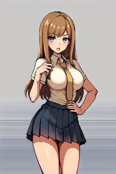 (masterpiece, top quality, best quality), 8k, pixel art, 1girl, school uniform, sexy, <lora:pixel_f2:0.55>, <lora:Reine_v1.2_full_w512:0.6>