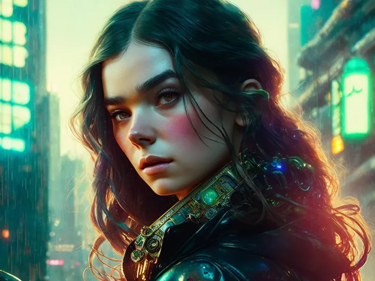 beautiful emb-haiz as a cyberpunk detective,(highly detailed:1.2),(best quality:1.2),(8k:1.2),sharp focus,(subsurface scattering:1.1),award-winning photograph,professional portrait photography,(close shot:1.1)
rainy cyberpunk city at night, neon signs, leather jacket, t-shirt, badge on a chain around her neck
(very detailed background:1.2),(sci-fi:1.1), knollingcase,dreamlikeart, analog style, elden ring style, dramatic lighting, by greg rutkowski alphonse mucha wlop