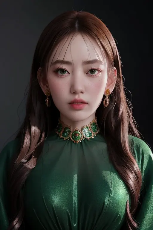 a beautiful empress portrait, black hair, perfect eyes, clothes Santa robes, everything Christmas, snow, symmetrical, dramatic studio lighting, rococo, baroque, greens, asian, hyperrealism, closeup, D&D, fantasy, intricate, elegant, highly detailed, digital painting, artstation, octane render, 8k, concept art, matte, sharp focus