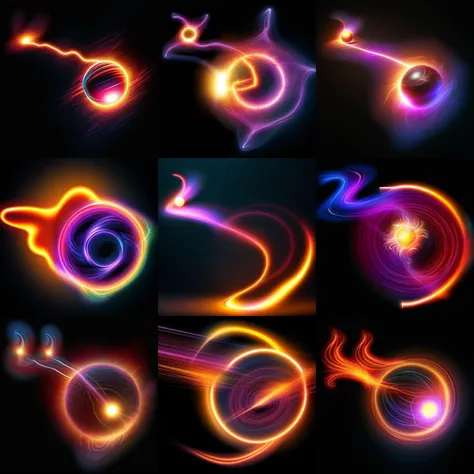 lighting_ball ,Rolling flame with a black background