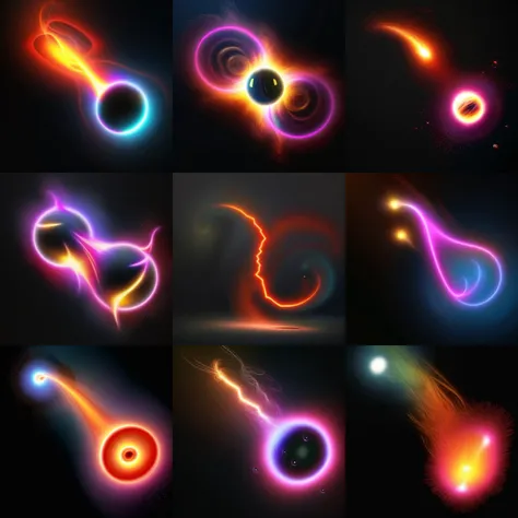 lighting_ball ,Rolling flame with a black background