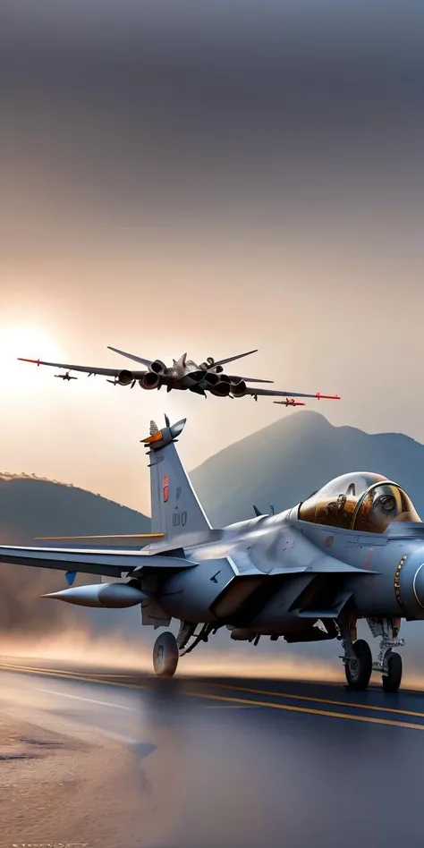 masterpiece,highres, highest quality,intricate detail,best texture,realistic,8k,soft light,perfect shadow,
outdoor,sunny,airport,Fighter aircraft,fighter fleet,warehouse,Radar, command tower,
dajie,1girl,short hair,airforceUniform,airforce helmets,,sunglasses,thumb up,pistol on the waist,walking, board,Flight, maintenance,ground service,