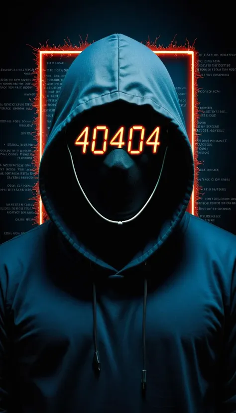 Hacker, Cyber-threat, " Error 404 !!! " <lora:FF Safe AnimXL-FA-TX:0.8>