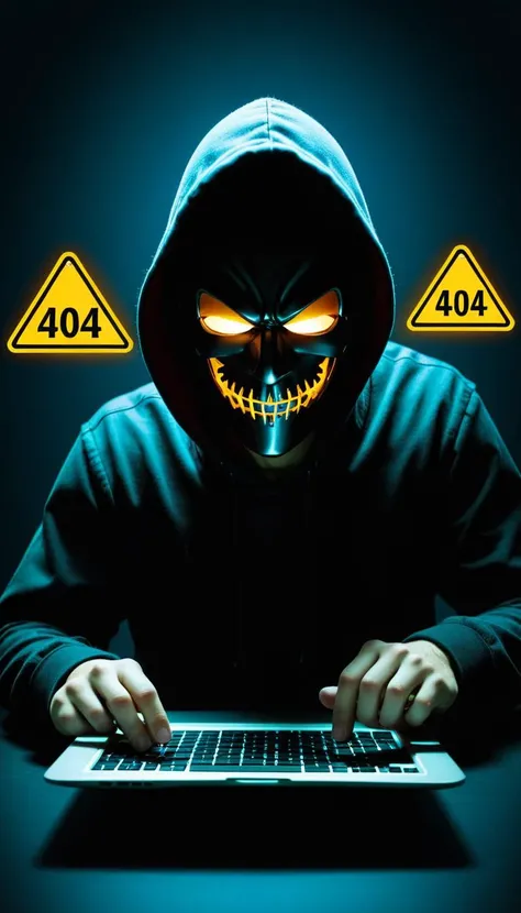 Hacker, Cyber-threat, " Error 404 !!! " <lora:FF Safe AnimXL-FA-TX:0.8>