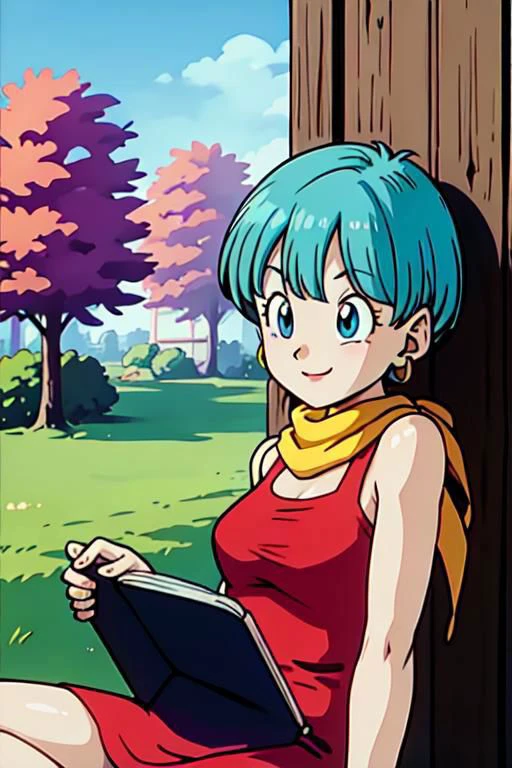 masterpiece, 1080i quality, highest quality, (perfect illumination), (photorealistic), perfect anatomy, perfect face, beautiful eyes, perfect hands,
<lora:bulmadbzreddress_ex_04_galena3ep:0.8> bulmadbzreddress, aqua hair, short hair,
blue eyes, earrings, red
dress, yellow scarf, laying on couch lying on side, smirking,