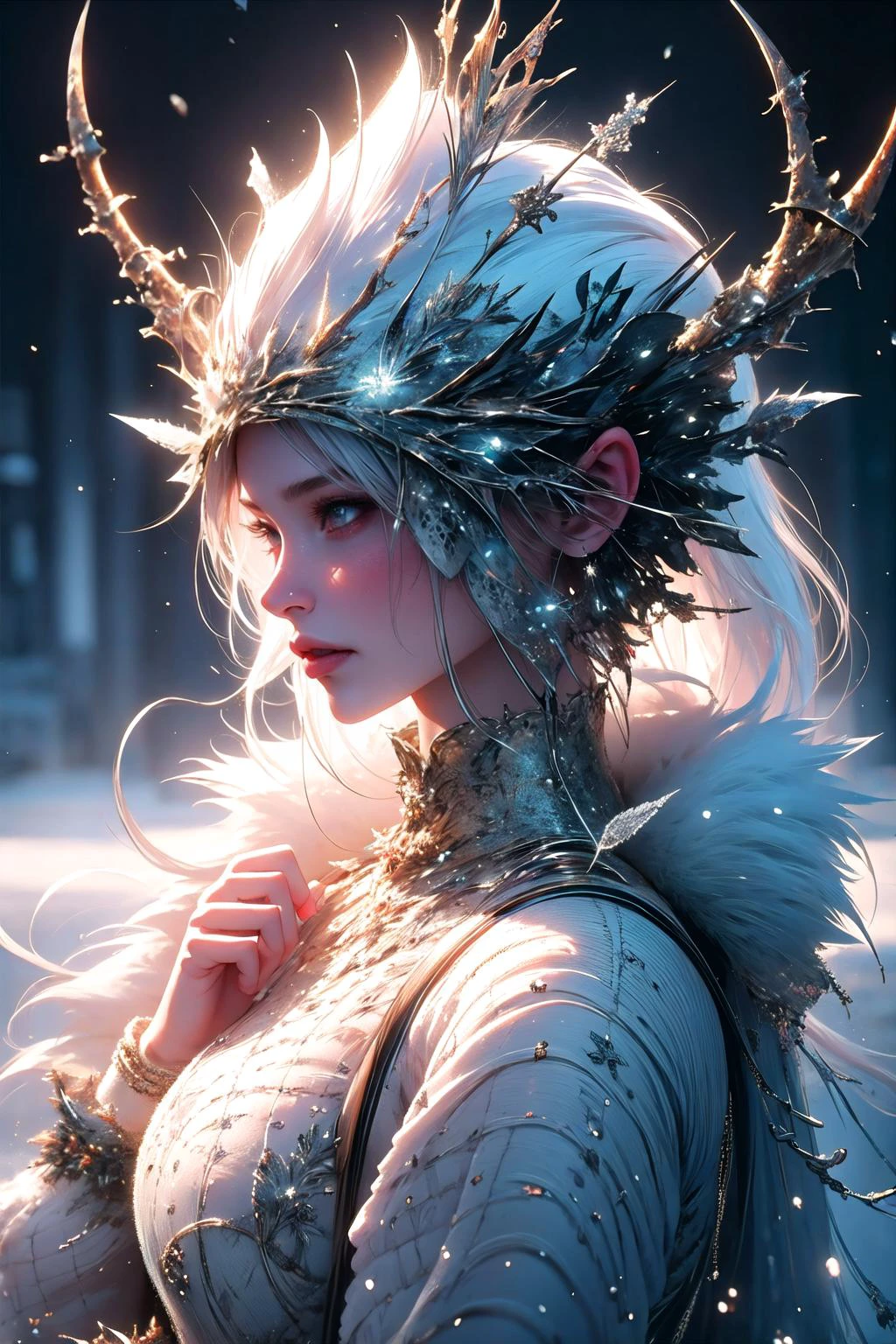<lora:edgSnowStyle:0.65>, edgSnow, tree, snow, christmas tree,
1girl,
When everything lost, they pick up their volition and avenge defeat before it all starts, they suffer through the pain just to touch a dream, stunning detailed landscape, 5D dimensional, unreal engine 5, detailed, 3d octane render, in the style of Biomutant, stunning digital concept art by Stanley Artgerm,