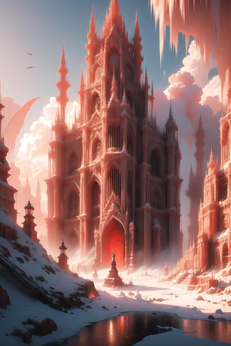 <lora:redice-concept-richy-v1_1:1>, redice, red theme, Phase-Space Astral Inca ancient city floating in the clouds, photorealistic, octane rendering, 8k, unrealistic engine, detailed matte painting, deep color, fantasy, complementary colors, fantasy concept art, 8k resolution,