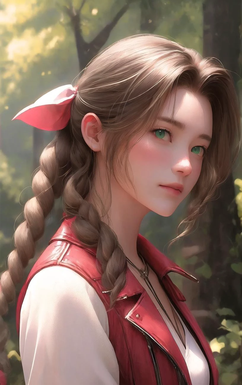 facing the camera of aerith gainsborough <lora:aerith-nvwls-v1:0.9>