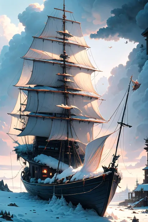 <lora:edgSnowStyle:0.65>, edgSnow, tree, snow, christmas tree,
16 bit pixel art, epic composition of a explorer in a boat reaching an island in the clouds, by studio ghibli, cinematic still,
