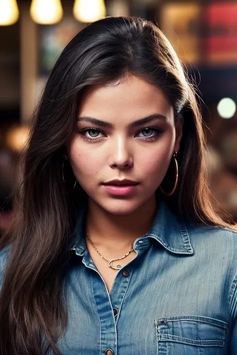 photo of seductive (0rnellamut1-140:0.99), a woman as a sexy student, closeup portrait, (buttoned up shirt), at an (80s style) cantina sitting bar, (masterpiece:1.5) (photorealistic:1.1) (bokeh) (best quality) (detailed skin texture pores hairs:1.1) (intricate) (8k) (HDR) (wallpaper) (cinematic lighting) (sharp focus), eyeliner, painted lips, (earrings), (vivid atmosphere)
