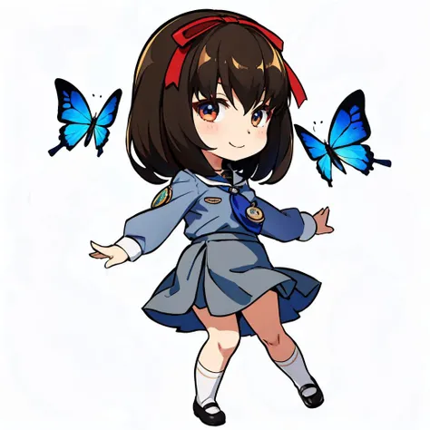 <lora:maki-nvwls-v1-final:0.8> sonomura maki, pendant, hair ribbon, school uniform, skirt, socks, mary janes
masterpiece, best quality, absurdres <lora:DarkCabalChibiStyle:0.9> chibi, white background, simple background, smile, blue butterfly
