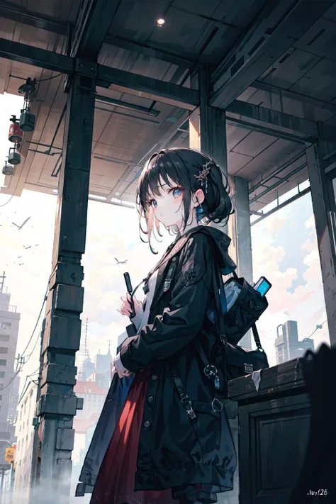 best quality, cinematic light, detailed background,extremely detailed,depth of field,girl,, landscape, hidden shot