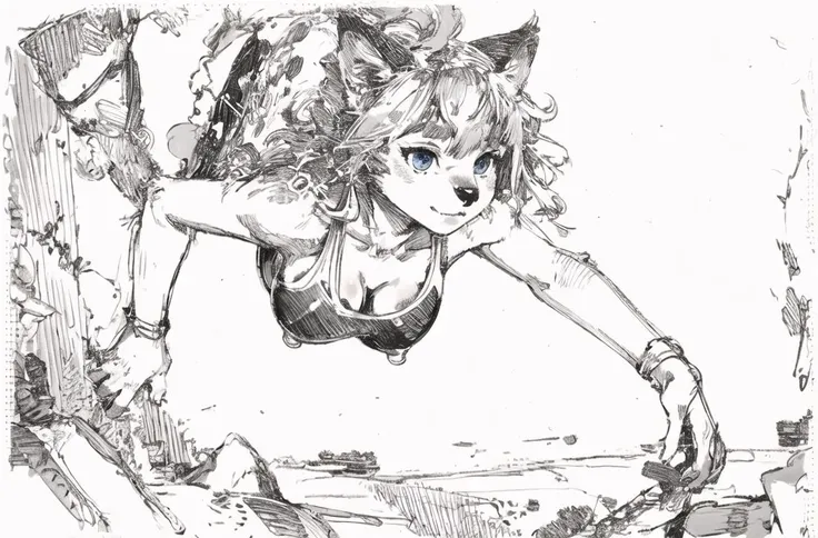 highres,sharp shading,sketch,lineart,monocolor,Migunov,high detail eyes,Diving,under the sea,Underwater world,bubble
furry girl,(kid:1.3),soumao,servalcat,long hair,school swimsuit,breasts,(high detail fur :1.2),fur paws,shoal of fish
<lora:servalcat:0.5><lora:Migunov2:1>