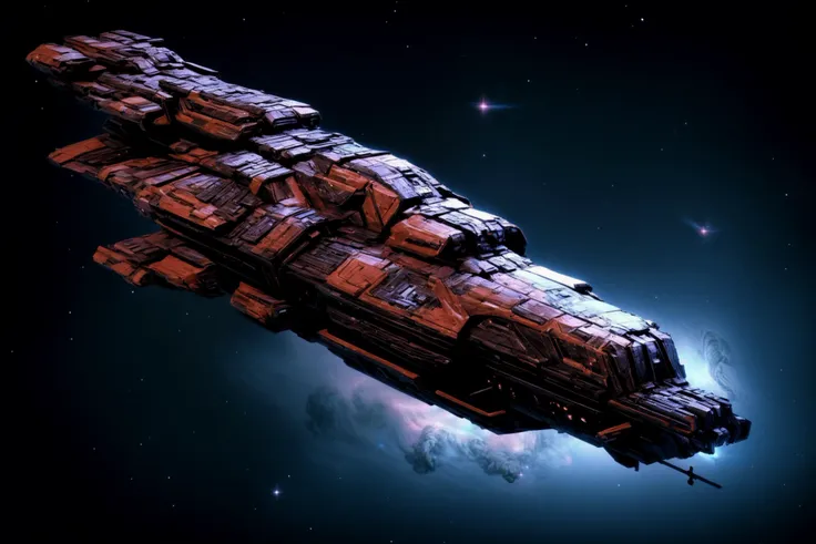(Realistic:1.5) (masterpiece) spacecraft, highly detailed, 1980s (style), black background,,<lora:EdobSpaceShip01_v1.0:0.8>. stars, starry background, nebula, <lora:add_detail:1.0>,<lora:more_details:1.0>, domed window,
