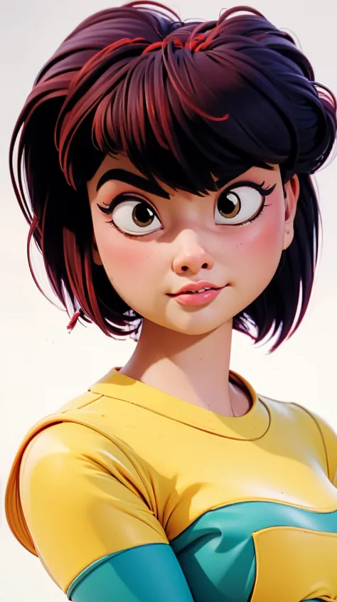 tendounabiki, <lora:TendouNabiki:1>, short hair, upper body, solo, looking at viewer, white background, simple background, closed mouth, upper body, <lora:3DMM_V12:1>