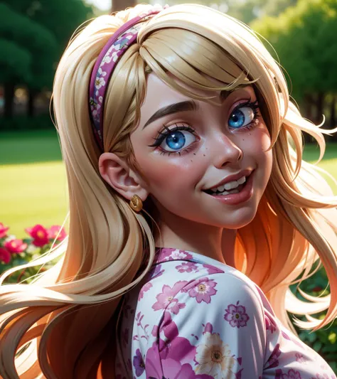 1girl, blonde hair, blue eyes, blurry, blurry background, blurry foreground, depth of field, dress, flower, hair intakes, long hair, looking at viewer, motion blur, pink dress, solo, head tilt, open mouth, smile, closed mouth, floral print, twilight, frilled hairband, from side,
masterpiece, best quality, intricate details, <lora:backlight_slider_v10:-1.2> <lora:contrast_slider_v10:2> <lora:weight_slider_v2:0.7> <lora:Raiou_Style-000014:0.3> big lips, thick lips,<lora:add_sharpness:1.0><lora:add_sharpness:1.0>