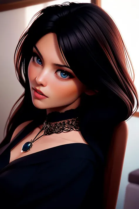 Al1y4W0lf01, 1girl, black dress, black hair, choker, dress, gothic, jewelry, juliet sleeves, lips, lipstick, long hair, long sleeves, looking at viewer, makeup, necklace, puffy sleeves, solo
masterpiece, best quality, intricate details, <lora:backlight_slider_v10:-0.5> <lora:contrast_slider_v10:3> <lora:weight_slider_v2:0.7>