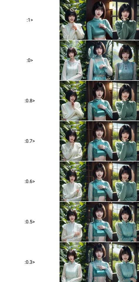 (otherworldly), highly insanely detailed, masterpiece, top quality, best quality, highres, 4k, 8k, RAW photo, (very aesthetic, beautiful and aesthetic), <lora:Ishihama Mei:1>, 1girl, solo, smile, bangs, short hair, looking at viewer, long sleeves, upper body, blunt bangs, bob cut, (fantasy world)âââ