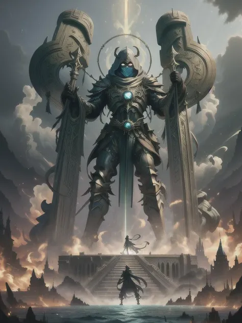 (((Ultra-detailed, Hyper-realistic, 8k, highres, masterpiece, full body)))AcidMagic,cloaked figure,masked face,intricate armour,Acid aura,weilding an enchanted broadsword,<lora:AcidMagic-22:0.75>,fantasy background,style-nebmagic,bsft,dragon,<lora:Chinese dragon:0.4>,