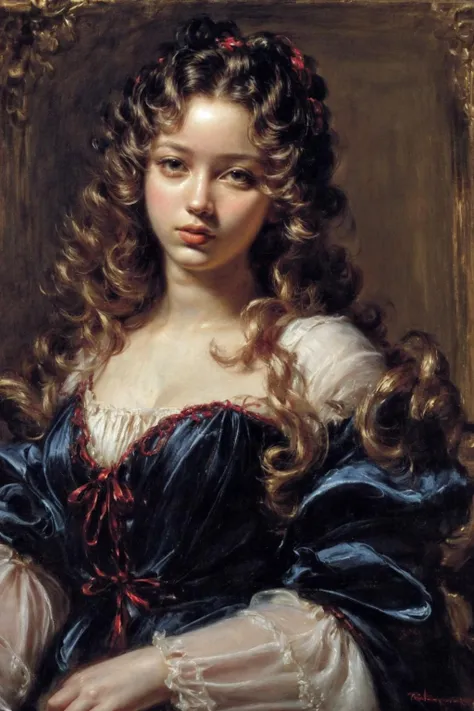 portrait of a young duchess,  ((portrait)),  ((dark-skinned female)),  ((dark-skin)),  ((very dark-skin)),  ((fat)),  ((plump)),  ((long hair)),  ((curly hair)),  ((big hair)),  ((full lips)),  ((curvy)),  ((masterpiece)),  ((wearing a wide,  billowed sleeve,  cream-colored empire waisted frilly fluffy dress)),  ((masterpiece)),  ((african)),  ((coily hair)),  ((noble lady)),  ((close up)),  ((posing for a portrait)),  ((masterpiece)),  ((digital_painting)),  ((oil painting)),  ((masterpiece)), <lora:EMS-13232-EMS:0.800000>, , <lora:EMS-53597-EMS:0.600000>, , <lora:EMS-179-EMS:0.800000>