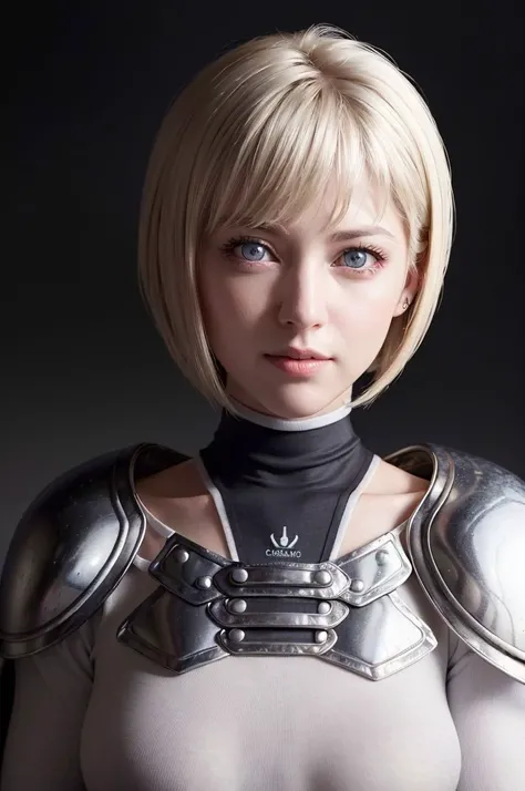 (photo realistic:1.55), masterpiece, best quality, detailed, female, highly detailed hair, smile, 
<lora:claymore_clare-10:0.8> clare, grey eyes, armor, bodysuit,  weapon,  armor, sword, blonde hair, short hair, grey eyes, cape, white bodysuit, (symmetrical:1.4),
<lora:beautifuleyeslikeness_purefacelikeness:0.01> finely detailed beautiful eyes, close-up, small eyes, look at viewer, 
<lora:theovercomer8sContrastFix_sd15:0.5> to8contrast style, in a dark room, two tone lighting, octane
<lora:hipoly3DModelLora_v10:0.2>,
<lora:animeLineartMangaLike_v20Offset:0.1> lineart, monochrome,