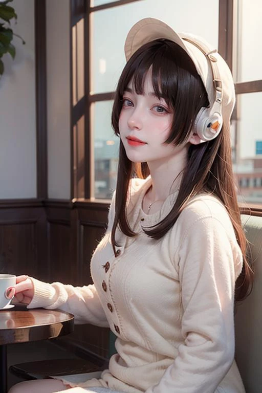 absurdres, ultrarealistic, raw photo, 8k, best quality, film grain, textured skin, anatomically correct, super detail, (chromatic abbreviation),
a 20 yo woman, blush, (red eyes:1.3)seductive smile,black hair ((hime cut)),
((sexy dress)),put on headphones,bikini,petite,(Very big breasts),(best composition), (look at viewer),upper body, (close up), (medium shot),
"Compose a surreal abstract painting that captures the essence of a (girl:1.3) donned in a cap, seated in a cozy corner of a coffee shop enveloped in soft, ambient light. Convey a sense of (introspective calm:1.2) and (cozy tranquility:1.2), maintaining a (dreamlike:1.15) perspective. Utilize a warm color palette inspired by the (soft lighting:1.2) and the (girl's attire:1.2), accentuating the serene atmosphere of the coffee shop. Emphasize the girl's presence with (fluid:1.2) and (expressive:1.1) brushwork, capturing the (gentle serenity:1.3) and (enigmatic allure:1.3) she exudes within the surreal coffee shop setting. Incorporate (subtle patterns:1.2) and (intriguing details:1.2) to add depth and interest. The composition should evoke a sense of (coffee-scented calm:1.2) and (reflective elegance:1.2), inviting the viewer to embark on an imaginative journey into the tranquil world of the girl in the coffee shop corner.
G-string panties,<lora:users_LORA_613168571039730341_angelchan-14:0.7> ,<lora:skin_tone_slider_v1:-3>, <lora:Halloween, Pumpkin, Witch Hat:0.5>, <lora:hime_style-1.0r8:1>.